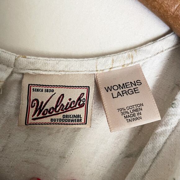 90's Woolrich Linen Botanical Sleeveless Dress.Size large. Great condition. - Picture 4 of 6